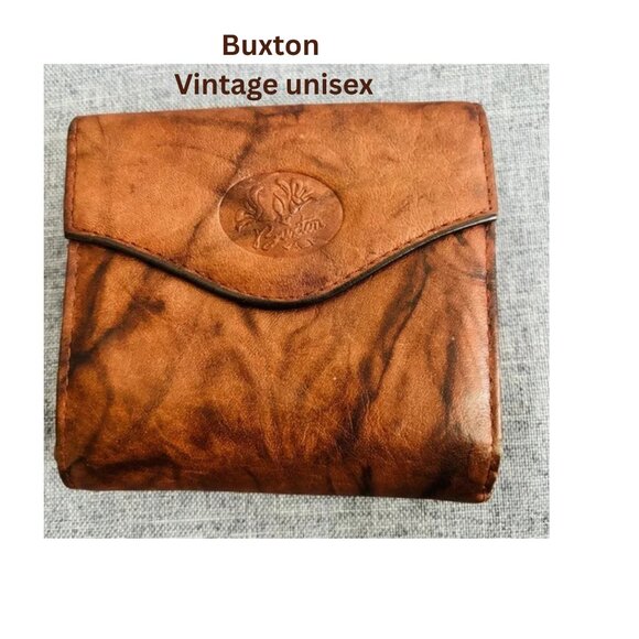 Buxton Brown Leather Wallet | Vintage | Top Grain | Rustic Bi-Fold | Unisex - Picture 1 of 12